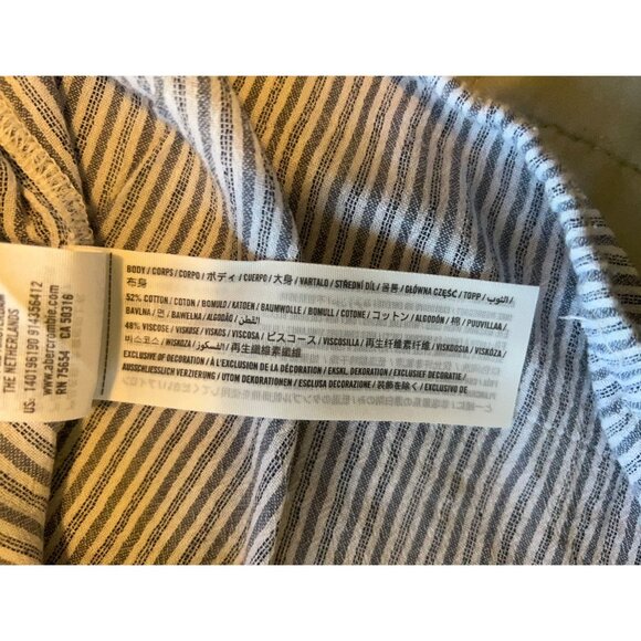 Abercrombie & Fitch XS VISCOSE BLEND Button Down Shirt Blue White Striped Collar - Picture 7 of 11
